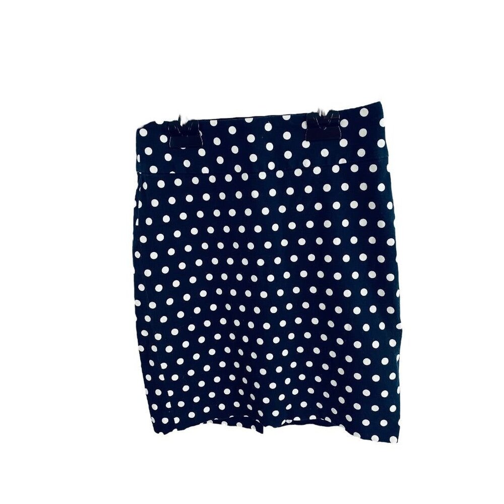 Size 0 Banana Republic Navy Blue Polka Dot Pencil Skirt 21" Length 304128